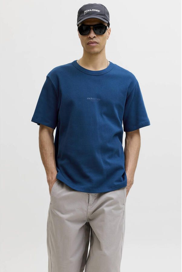 JACK & JONES CORE regular T-shirt donkerblauw