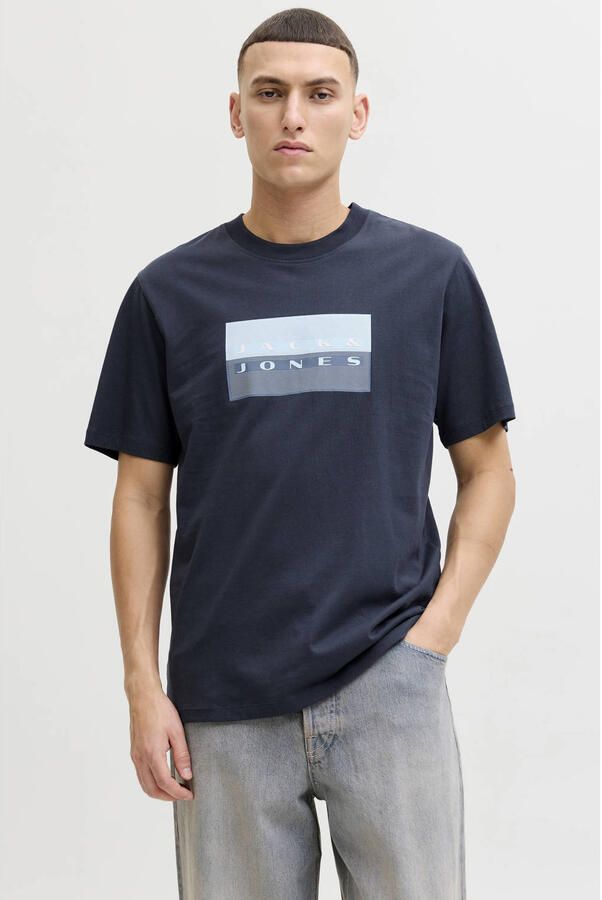 JACK & JONES CORE regular T-shirt donkerblauw