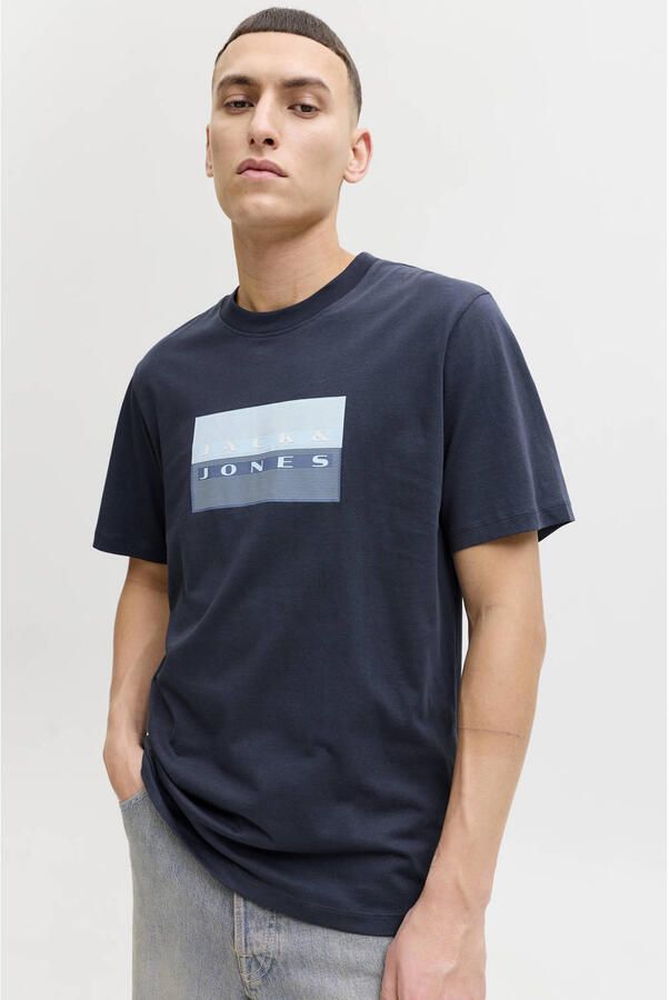 JACK & JONES CORE regular T-shirt donkerblauw - Foto 3