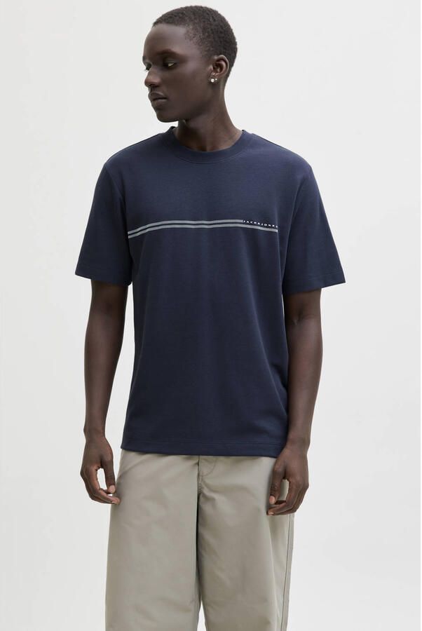 JACK & JONES CORE regular T-shirt donkerblauw