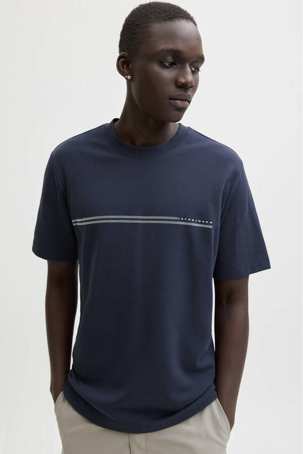 JACK & JONES CORE regular T-shirt donkerblauw - Foto 3