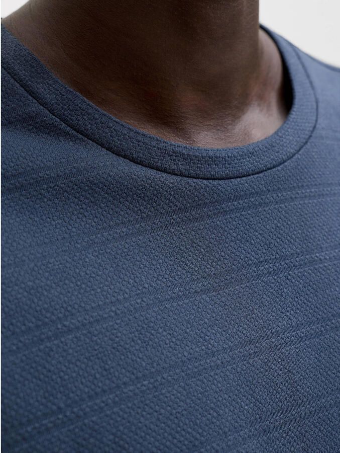 JACK & JONES CORE regular T-shirt met textuur donkerblauw - Foto 2