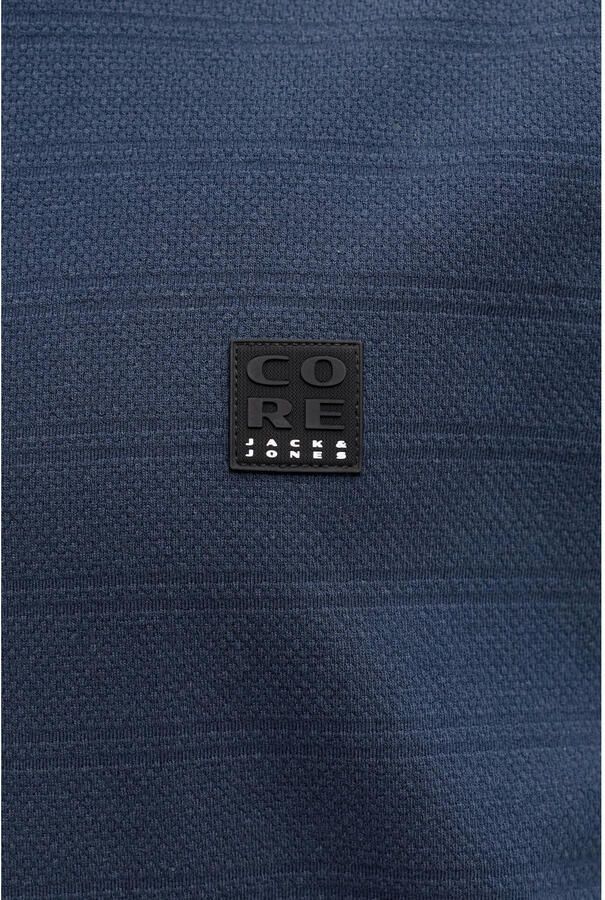 JACK & JONES CORE regular T-shirt met textuur donkerblauw - Foto 3