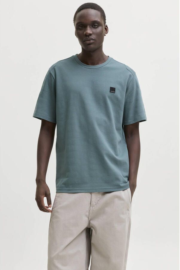 Jack & jones Puffer Crew Neck SS Structured Shirt Heren
