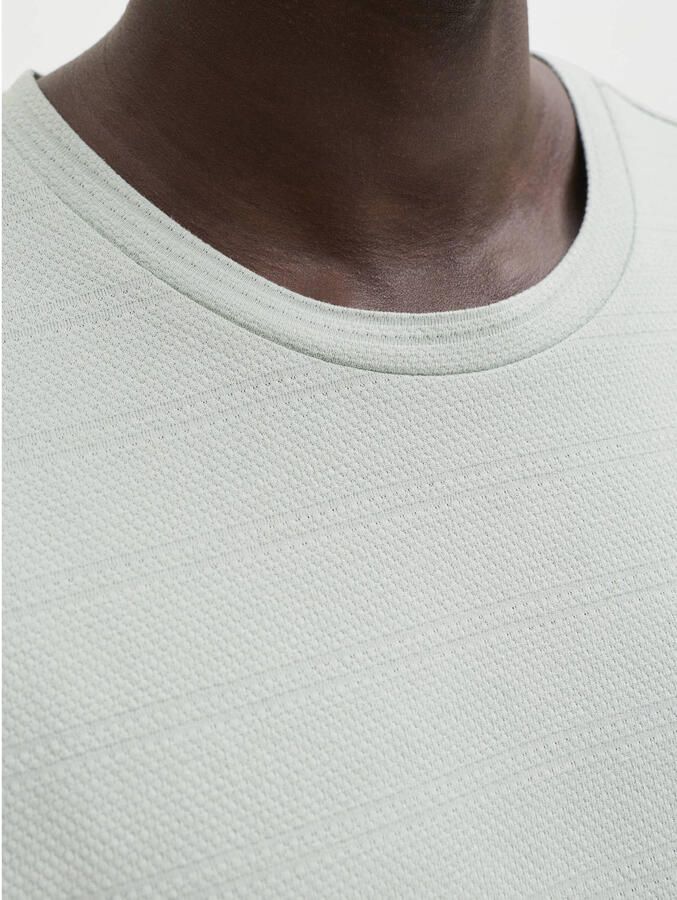 JACK & JONES CORE regular T-shirt met textuur lichtgroen - Foto 2