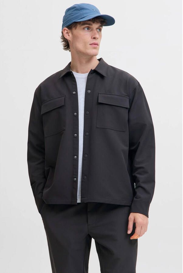 JACK & JONES CORE relaxed casual overhemd donkerblauw