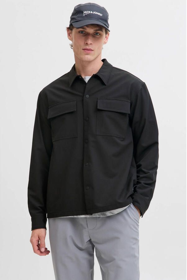 JACK & JONES CORE relaxed casual overhemd zwart