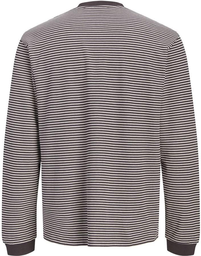 JACK & JONES CORE relaxed fit gestreepte longsleeve donkerbruin - Foto 2