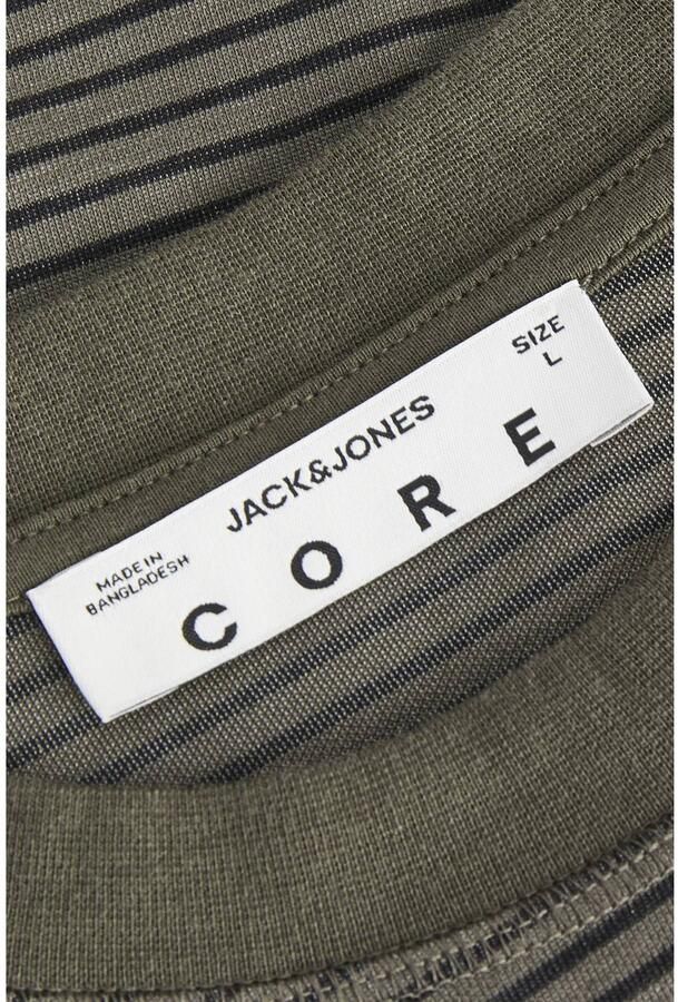 JACK & JONES CORE relaxed fit gestreepte longsleeve donkergroen - Foto 2