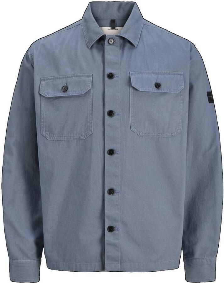 JACK & JONES CORE relaxed fit overshirt blauw
