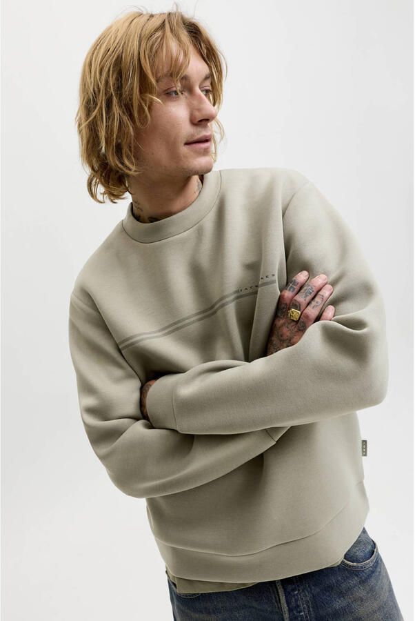 JACK & JONES CORE relaxed fit sweater met print groen - Foto 2