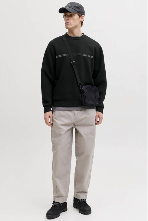 JACK & JONES CORE relaxed fit sweater met print zwart - Foto 2