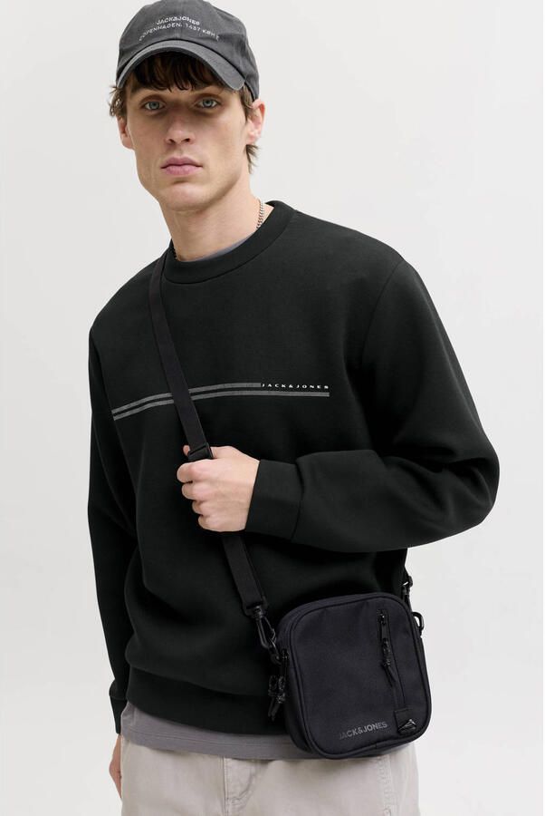 JACK & JONES CORE relaxed fit sweater met print zwart - Foto 3