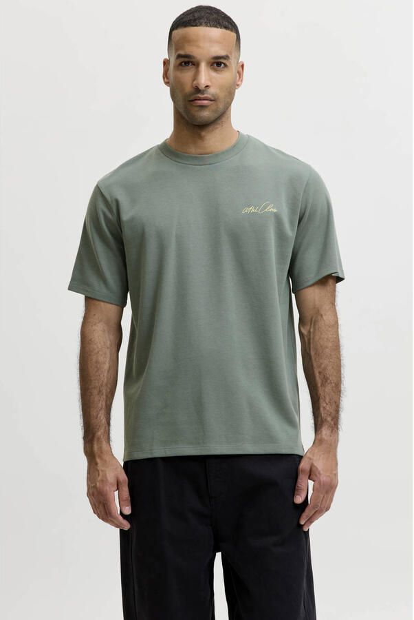 JACK & JONES CORE relaxed fit T-shirt met backprint groen