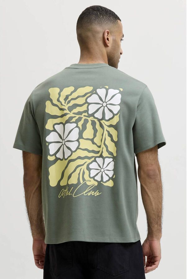 JACK & JONES CORE relaxed fit T-shirt met backprint groen - Foto 3