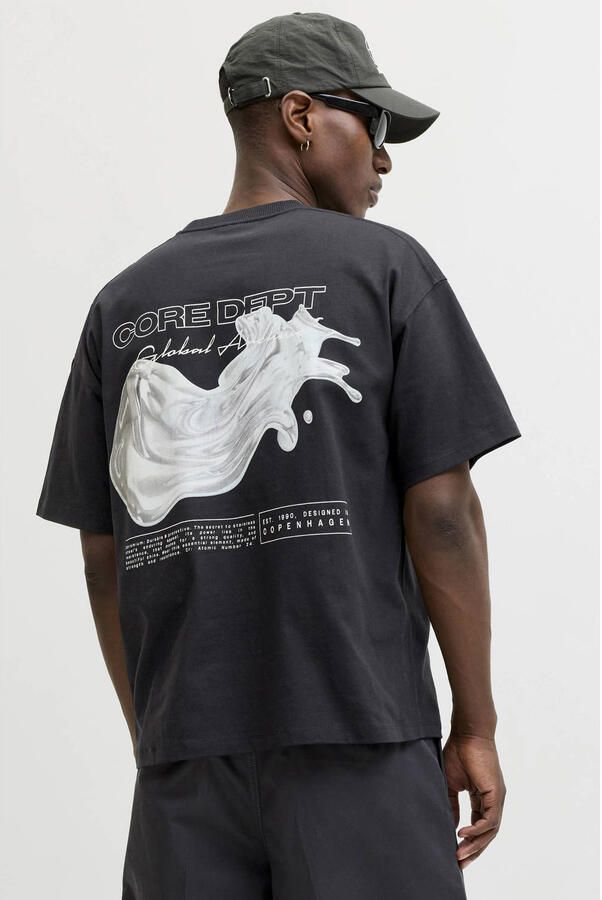 JACK & JONES CORE relaxed T-shirt met backprint zwart - Foto 3