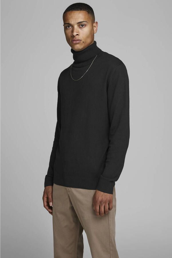 Jack & jones Heren Rollneck Sweater Eemil Gebreid Black Heren