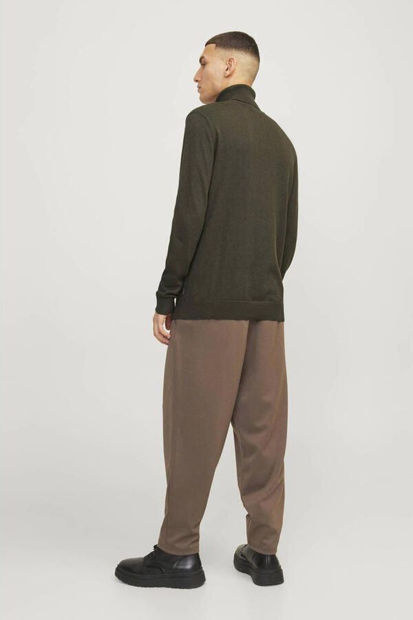 JACK & JONES ESSENTIALS fijngebreide coltrui JJEEMIL olive night - Foto 2