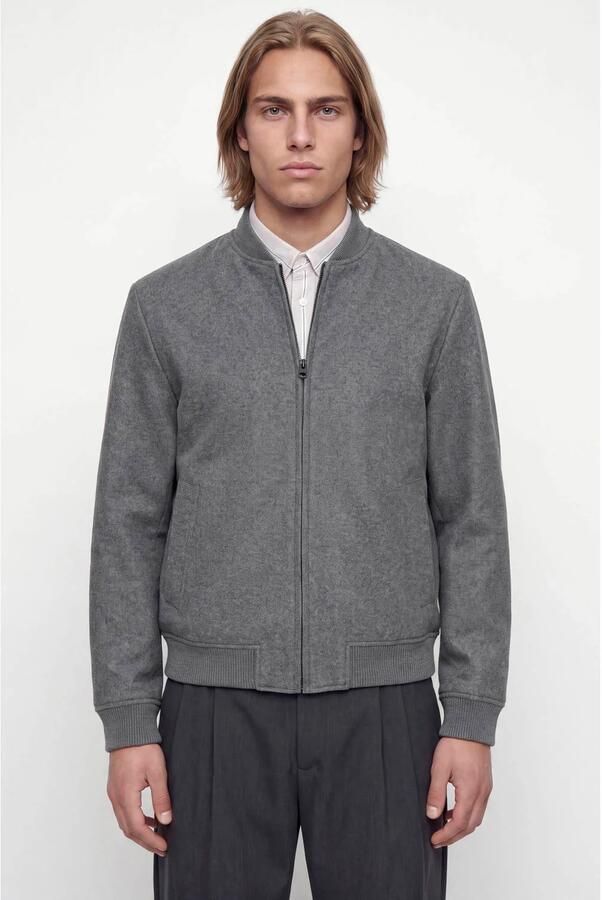 Jack & jones relaxed fit bomberjack met opstaande kraag model 'JAMES'