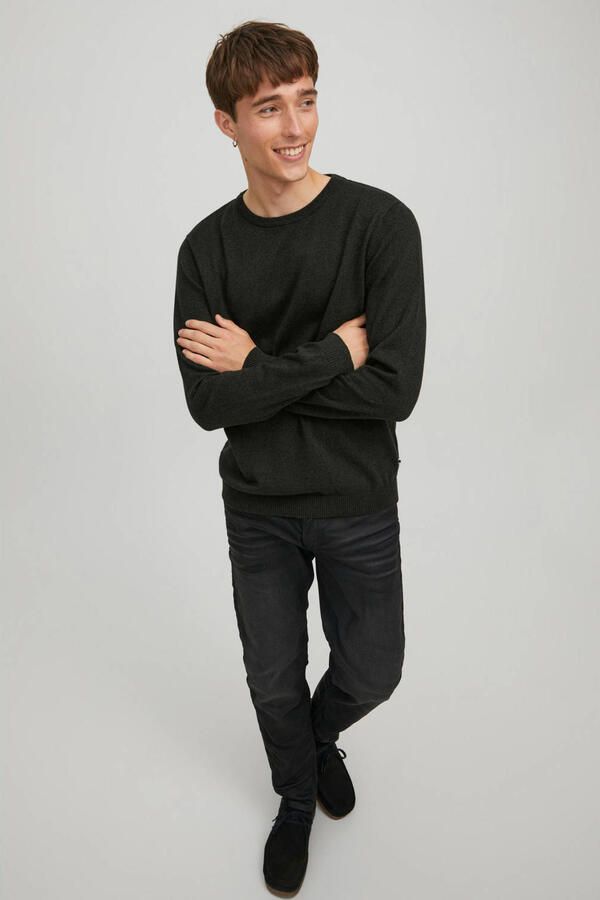 JACK & JONES ESSENTIALS gemêleerde trui JJEBASIC donkergroen - Foto 2
