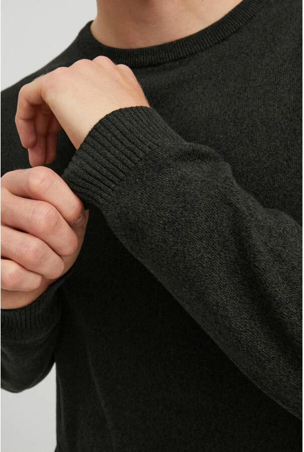 JACK & JONES ESSENTIALS gemêleerde trui JJEBASIC donkergroen