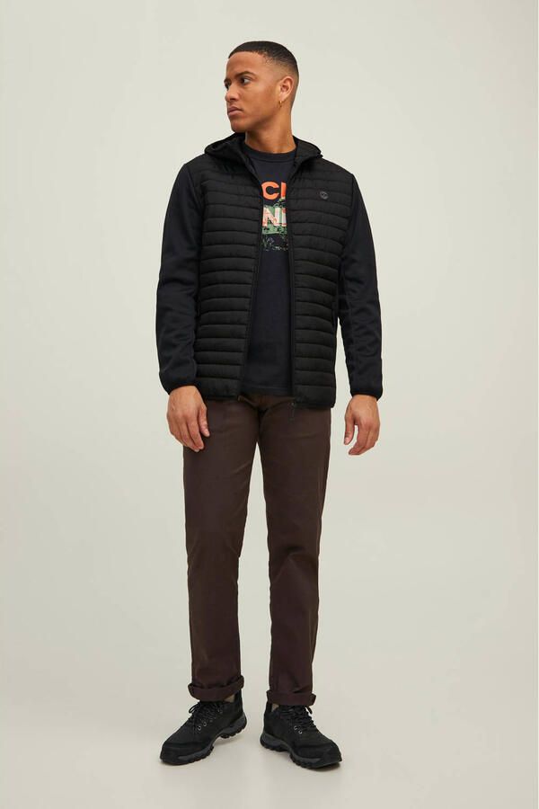 Jack & Jones Gewatteerde jas JJEMULTI met capuchon en voering effen modieus regular fit polyester