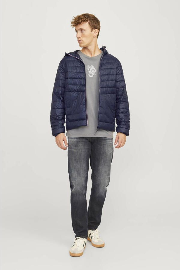 JACK & JONES ESSENTIALS gewatteerde jas JJESPRINT donkerblauw