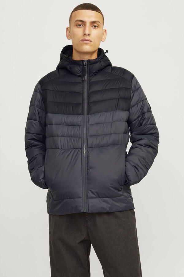 JACK & JONES ESSENTIALS gewatteerde jas JJESPRINT asphalt