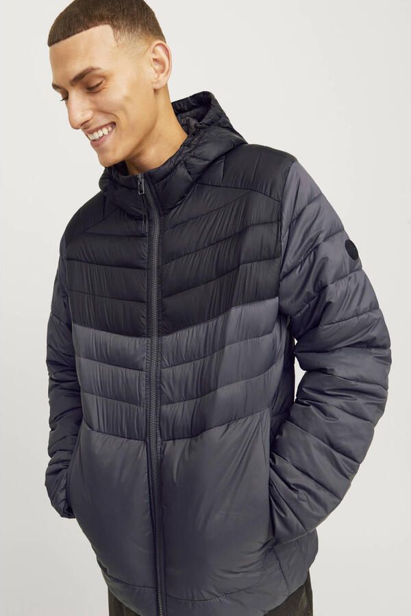 JACK & JONES ESSENTIALS gewatteerde jas JJESPRINT asphalt - Foto 2