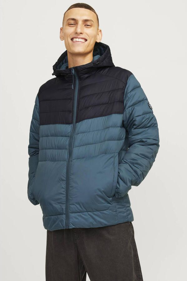 JACK & JONES ESSENTIALS gewatteerde jas JJESPRINT petrol - Foto 2