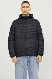 JACK & JONES ESSENTIALS gewatteerde jas JJESPRINT zwart - Thumbnail 3