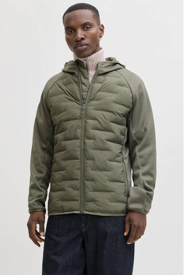 JACK & JONES ESSENTIALS gewatteerde jas olijfgroen