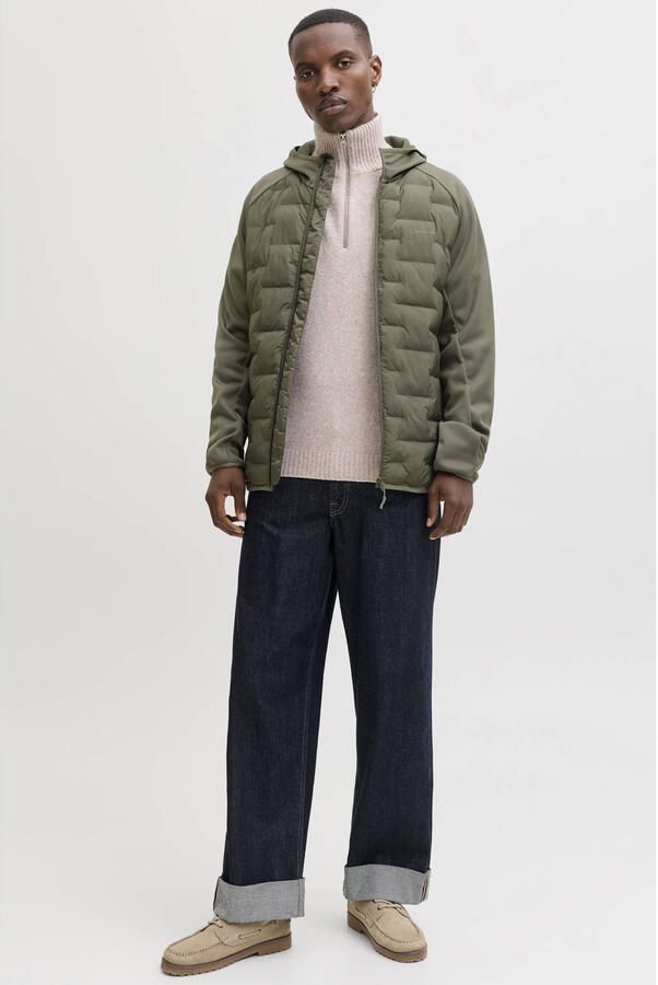 JACK & JONES ESSENTIALS gewatteerde jas olijfgroen - Foto 2