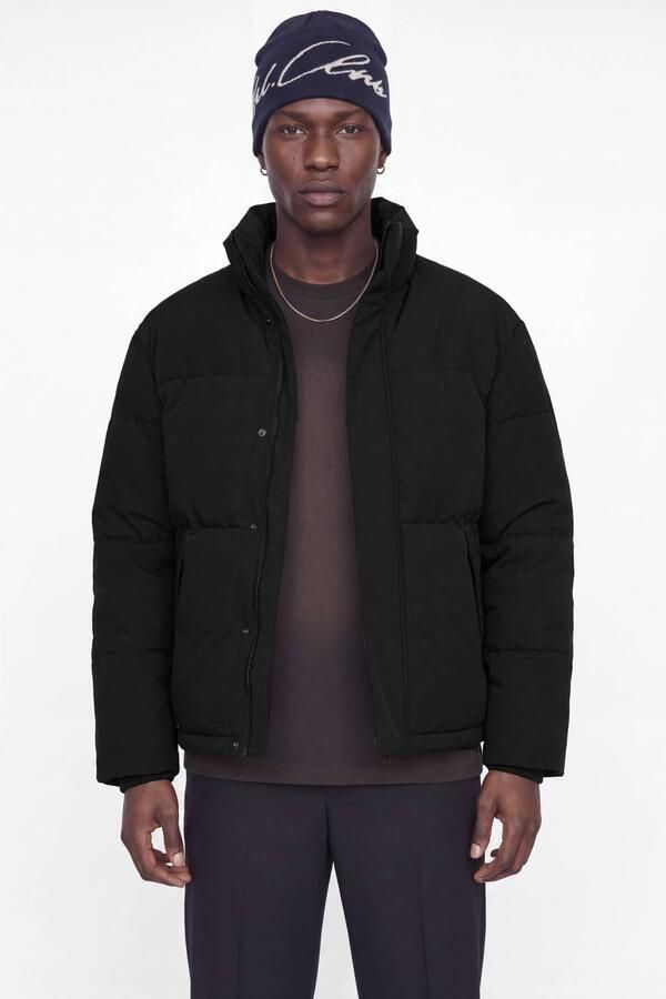 JACK & JONES ESSENTIALS gewatteerde winterjas zwart