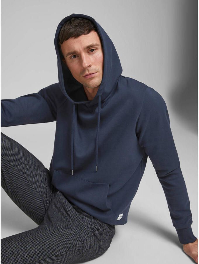 JACK & JONES ESSENTIALS hoodie JJEBASIC donkerblauw