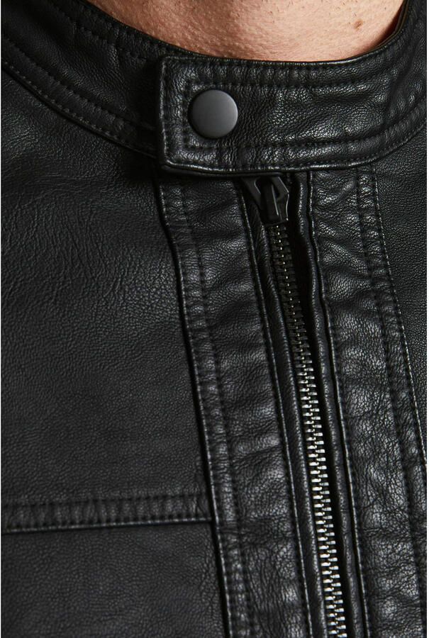 Jack & jones Zwarte Eco-Leren Polyamide Herenjas Black Heren - Foto 3