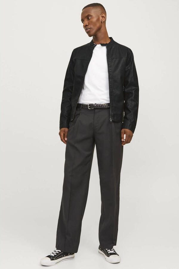 Jack & jones Zwarte Eco-Leren Polyamide Herenjas Black Heren - Foto 3