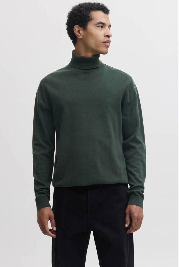 JACK & JONES ESSENTIALS katoenen regular fit gebreide coltrui scarab