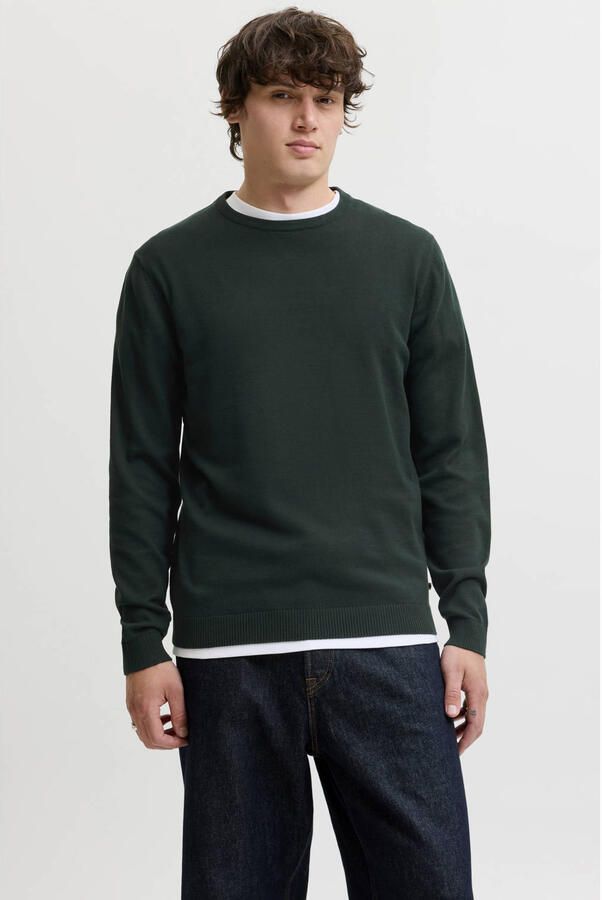 JACK & JONES ESSENTIALS katoenen regular fit trui scarab