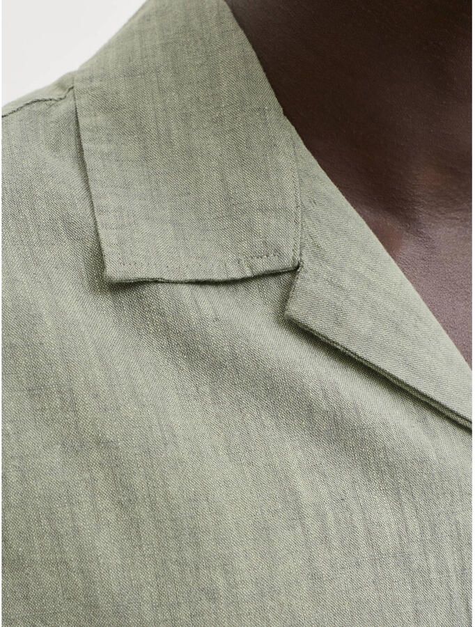 JACK & JONES ESSENTIALS linnen relaxed gebreid overhemd groen - Foto 2