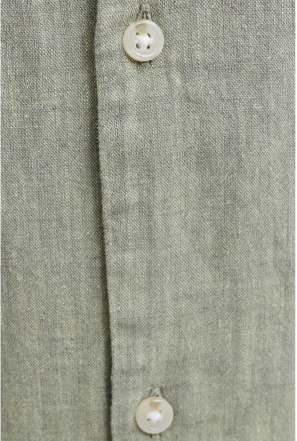 JACK & JONES ESSENTIALS linnen relaxed gebreid overhemd groen - Foto 3
