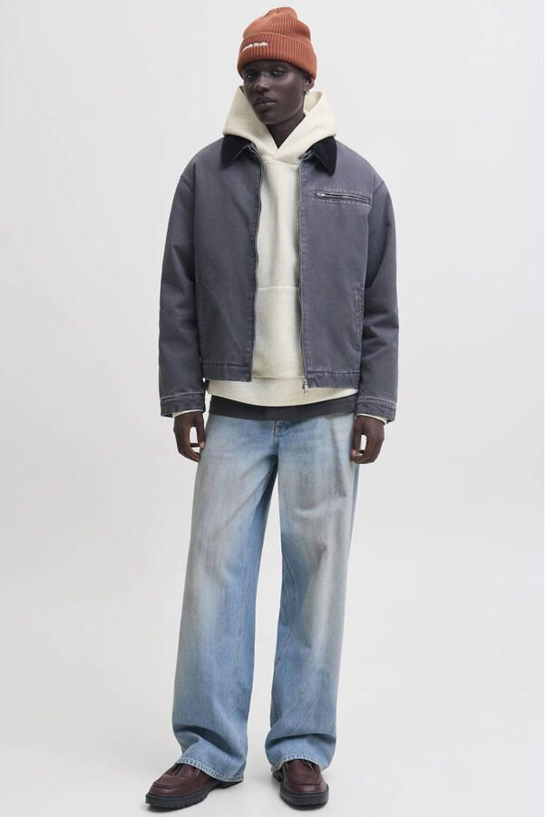 JACK & JONES ESSENTIALS oversized gemêleerde hoodie wit - Foto 3
