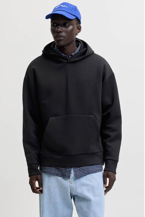 JACK & JONES ESSENTIALS oversized hoodie zwart
