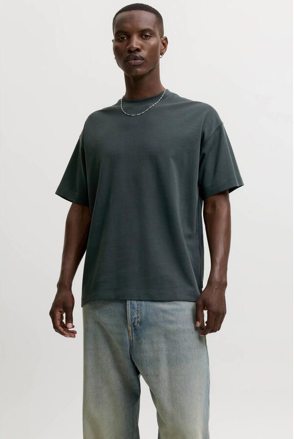 JACK & JONES ESSENTIALS oversized T-shirt donkergroen