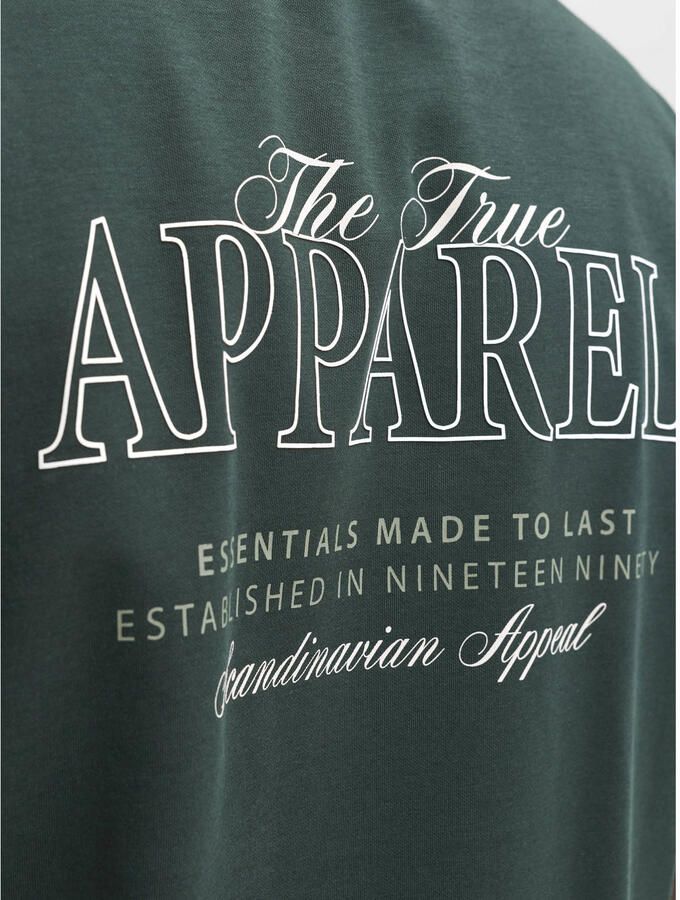 JACK & JONES ESSENTIALS oversized T-shirt met backprint donkergroen - Foto 2