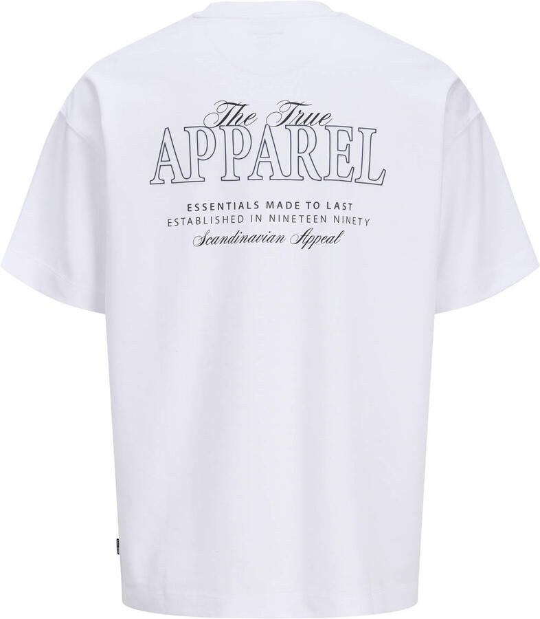 JACK & JONES ESSENTIALS oversized T-shirt met backprint wit