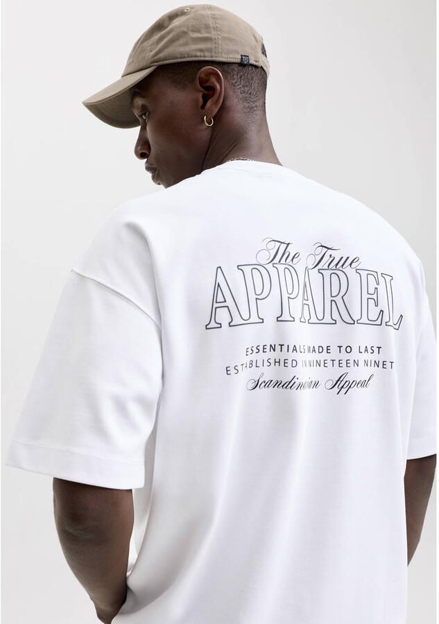JACK & JONES ESSENTIALS oversized T-shirt met backprint wit - Foto 2