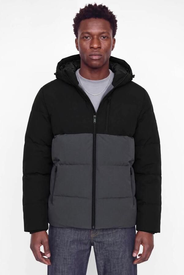 JACK & JONES ESSENTIALS pufferjas asphalt zwart