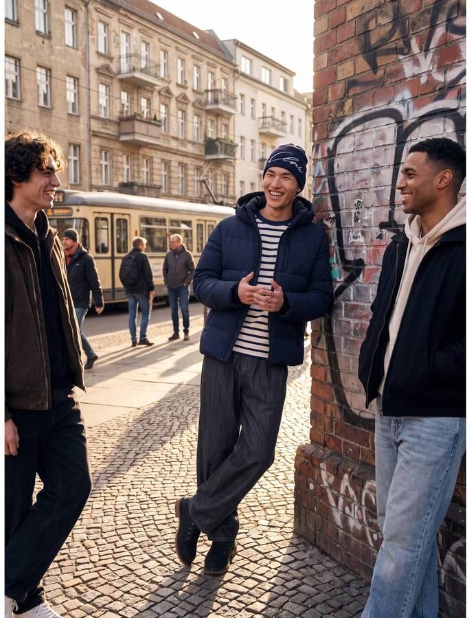 JACK & JONES ESSENTIALS pufferjas donkerblauw - Foto 2