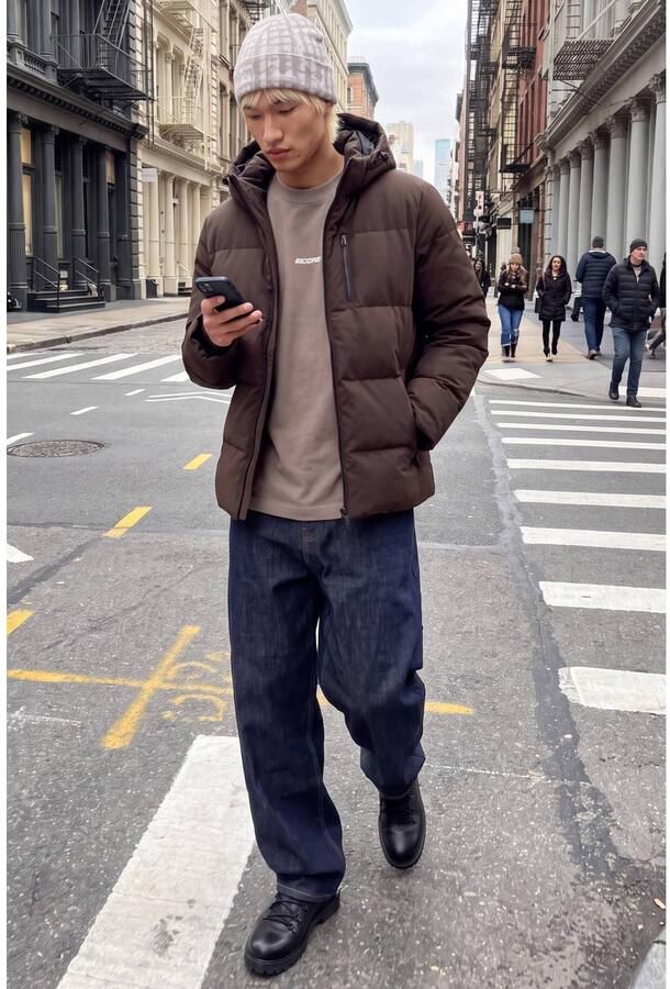 JACK & JONES ESSENTIALS pufferjas donkerbruin - Foto 2
